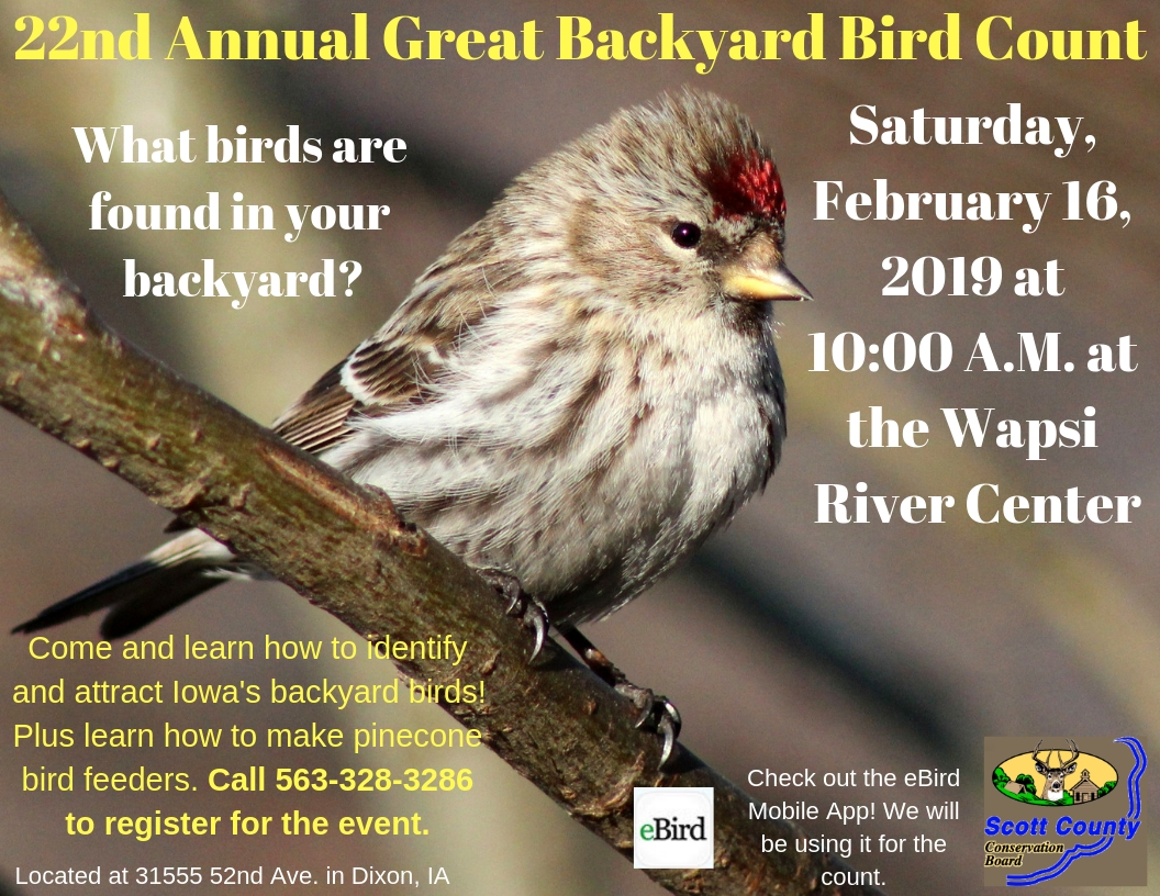 22nd Annual Great Backyard Bird Count Scott County, Iowa